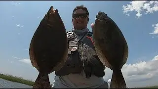 A GREAT Day for FLOUNDER!  Waveland Marsh Fishing.