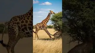 그냥 서 있는 줄 알았지? 🦒🐆💥 Standing Still&hellip; Then BOOM! Epic Wildlife Moments #wildlife #nature #animal