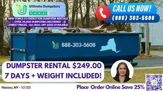$249 Same Day Roll Off Dumpster Rentals - Nassau, NY - Call (888) 303-5608