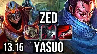 ZED vs YASUO (MID) | 7/0/4, 74% winrate, Godlike | EUW Challenger | 13.15