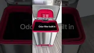 Red Step Sensor Can  #home #kitchentrashcan #wastebin