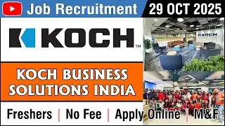 JOB: Koch Business Solutions India | IT, HR, Sales, Accounting & Finance, RND Jobs | 29 OCT 2025