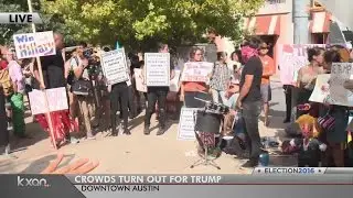 Austin streets become political playground as Trump arrives