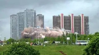 Red Road Flats demolition by explosives (HD version)