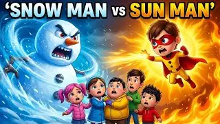 Sunman vs Snowman 🔥 | Scary Winter Cartoon Story for Kids | 3D Animation Urdu/Hindi