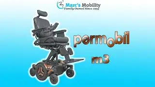 Permobil M3 с электроприводом наклона, подъемом сиденья, ножками и откидыванием спинки в бронзово...