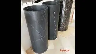 Honed black pedestal sink