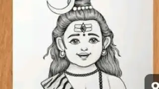 Easy Lord Shiva Pancil Drawing// Cute Bal Shiva Sketch Step By Step Easy// Beautiful Mahadev Sketch 