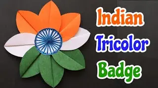 Indian Tricolor Badge/Tricolor Badge from Paper/15th August Crafts/How to make Indian Tricolor Badge