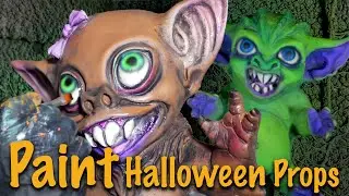 How To Paint Latex Halloween Decorations | Monster Lab DIY Tutorial Mashup