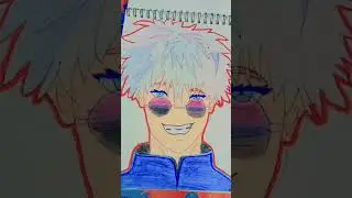 Easy  gojo drawing on music 🎵🎶 #music #audio #slowed #art 😎