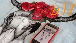 Designer embroidery on a jeans shirt hand made. DIY. Дизайнерская вышивка на рубахе своими руками