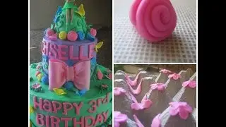 Cómo Hacer Un Moño, Flor y Más En Pasta De Goma (Pastel Campanita) - Madelin's Cakes