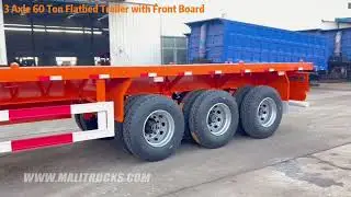 3 Axle Flatbed Trailer with Front Wall for Sale | Flat Deck Trailer Price