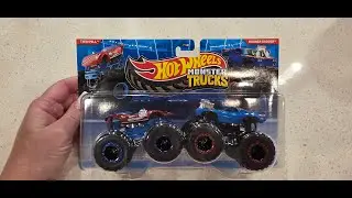 Hot Wheels Monster Trucks Demolition Doubles Twin Mill & Rodger Dodger Un-Carding Show & Tell!