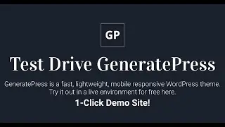 GeneratePress Demo Test Drive | WordPress Sandbox Site