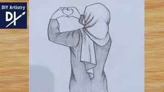 How to Draw Hijab Girl ||  Easy Pencil Sketch || DIY Artistry 