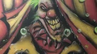 The Crazy Clown maze, Airbrushing the last Control room mural!!