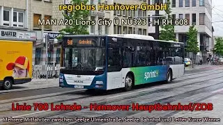 [Sound] Bus MAN A20 Lion's City &Uuml; N&Uuml;323 von regiobus Hannover GmbH - H RH 608 (Voith)