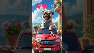 pug dog smashed his toy car | Pug Pets #dog #dogs #cuteanimals