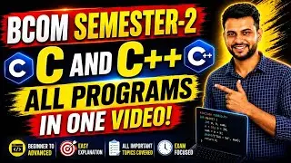 C AND C++ || BCOM ||SEMESTER-2 ||GUN SHOT IMPORTANT PROGRAMS FOR EXAMINATION 2026|| LATEST SYLLABUS