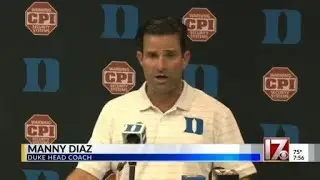 Duke football coach Manny Diaz speaks about loss to Illinois