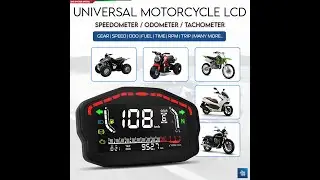 Motorcycle Universal Speedometer Odometer Tachometer LCD Digital Meter for all Motorcycle