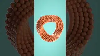 3D loop animation of spinning balls molded into uneven circle