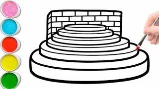 Cute Staircase Drawing Painting Colouring for kids Toddlers Easy step by step Colourful Drawing...