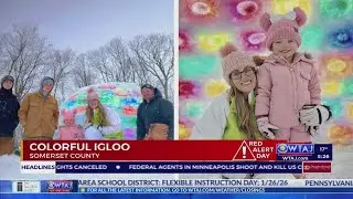 Pennsylvania family braves winter storm to make lasting memories with colored igloo | WTAJ