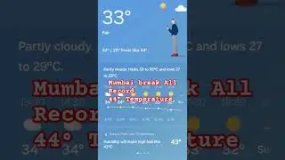 Mumbai Break All Record 44&deg; Temperature 12.30 #mumbai #shorts #short
