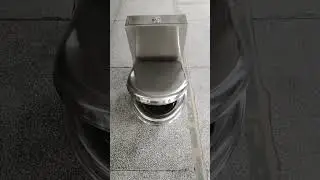 Stainless steel toilet with bidet sprayer nozzle and soft closing seat cover #stainlesssteel
