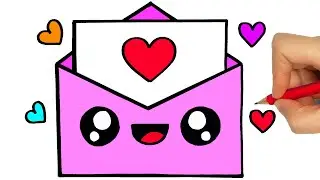 HOW TO DRAW A CUTE LOVE ENVELOPE KAWAII | VALENTINE'S DAY | DIBUJOS KAWAII | DESENHOS KAWAII