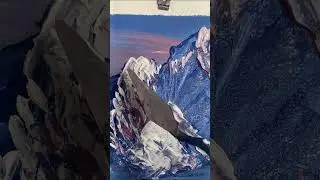 Final details! Mountain range painting #art #viral #shorts