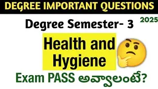 Degree Semester 3 - Health and Hygiene Most Important Questions How to PASS Degree 3rd Sem Exams2025