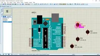 #3 Four different color LED light blinking using Arduino and Proteus
