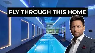 Drone Flies Through Modern Mega Mansion