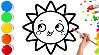 How To Draw a Sun ☀️ Easy Step by Step | Drawing, Painting & Coloring