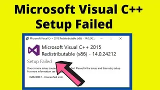 Fix Setup Failed Microsoft Visual C++ 2015-2019-2017-2013 Redistributable error 0x80240017 in Hindi
