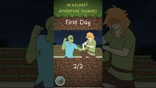 Minecraft Adventure Journey: First Day 2/2  #alex #minecraft #steve #animation #tyrex