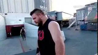 WWE Braun Strowman flips Kevin Owens' Car.