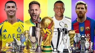 Ronaldo vs Messi vs Neymar vs Mbappé  Ultimate Trophy Comparison 2026   Who Has The Most Trophies  �
