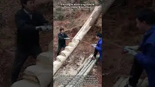 Carving A Giant Log Into A Functional Staircase