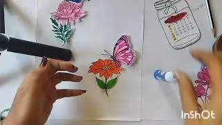 Flower pot calendar with butterflies @artscraftsbypriya 