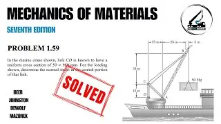 Problem 1.59 | In the marine crane shown, link CD is known to have a uniform cross section