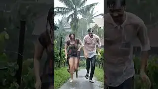 heavy Rain girl both #shorts #rain #beautiful #village #ai #girl #care #trendingshort #top #romantic