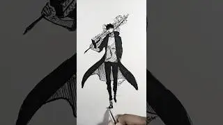 Speed drawing StickMan Solo leveling Jinwoo #shorts #anime #drawing #sololeveling