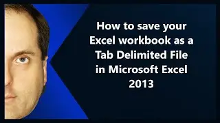 How to save your Excel workbook as a Tab Delimited File in Microsoft Excel 2013