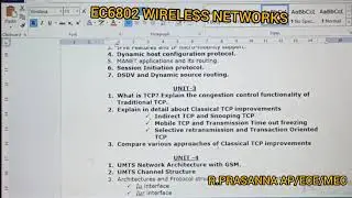 EC6802 - WIRELESS NETWORKS