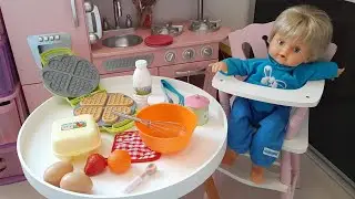 Mon Cicciobello Malade Bobo / Pr&eacute;paration de Gaufres pour le gouter !!